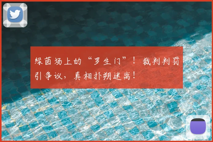 绿茵场上的“罗生门”!裁判判罚引争议,真相扑朔迷离!